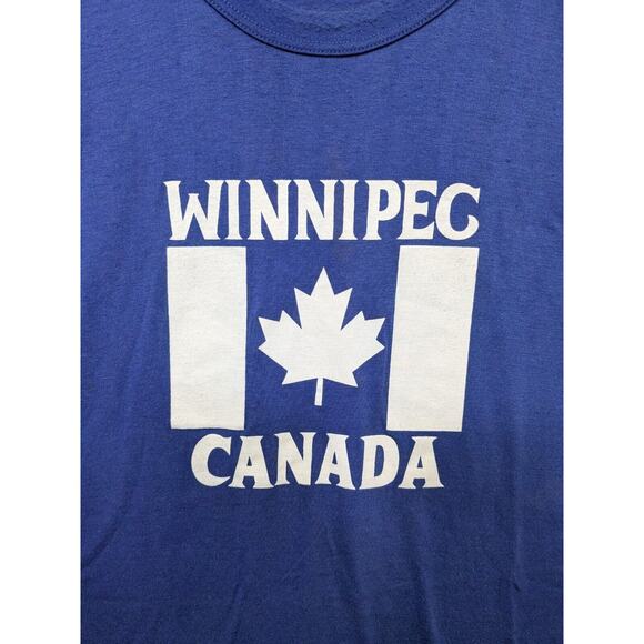Vintage Winnipeg Canada T Shirt Mens Large Tee Tiger Brand Flag Graphic 70s - Picture 2 of 10